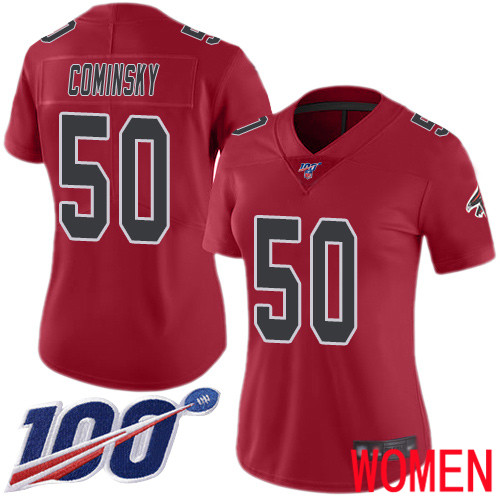 Atlanta Falcons Limited Red Women John Cominsky Jersey NFL Football 50 100th Season Rush Vapor Untouchable